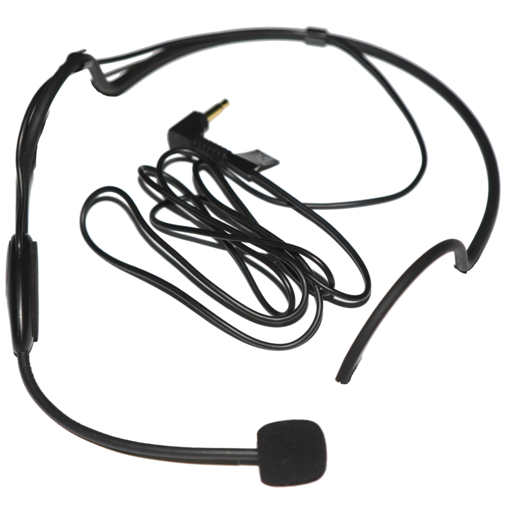Over-the-head headset microphone with foam windscreen for Okayo WT-300D tour guide transmitter